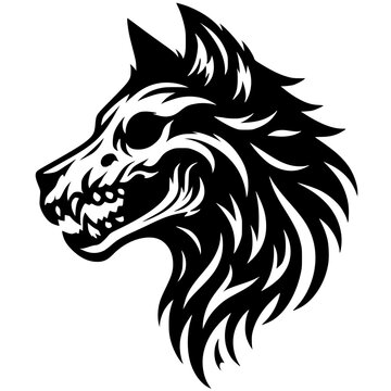 Wolf skull silhouette