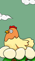 Original hand drawn cartoon egg illustration poster material
