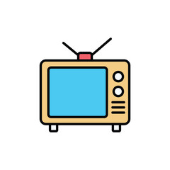 Television icon design with white background stock illustration