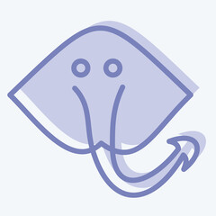 Icon Cramp Fish. suitable for seafood symbol. two tone style. simple design editable. design template vector. simple illustration