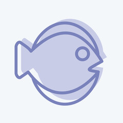 Icon Flat Fish. suitable for seafood symbol. two tone style. simple design editable. design template vector. simple illustration