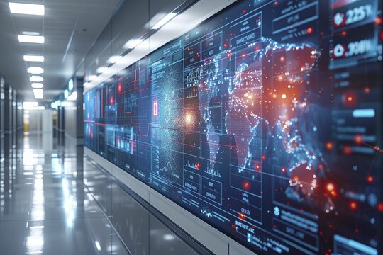 Interactive Digital Wall Displaying Global Healthcare Regulations and Updates in Real-Time