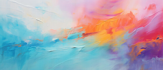 Fototapeta na wymiar Colorful modern artwork abstract paint strokes oil painting