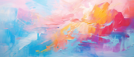 Fototapeta na wymiar Colorful modern artwork abstract paint strokes oil painting