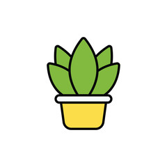 Plant Pot icon design with white background stock illustration