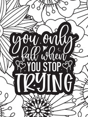 Strong-Woman Quotes Coloring pages. All these designs are unique Coloring pages for adults and kids Vector Illustration.