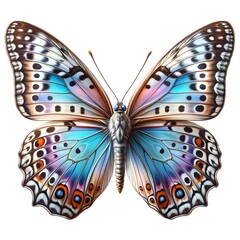 Realistic Illustrated Colorful Butterfly Insect on White Backgroun