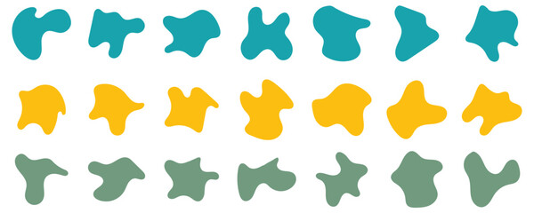 Blob shape organic in boho style, vector illustration set. Collection from abstract modern forms and Liquid drop for design and print.