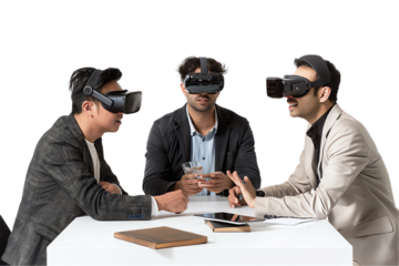 Office Business Team Meeting with Men, men, and Computers Working Together