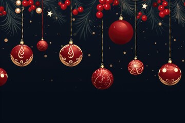 Christmas tree decorations on a light background