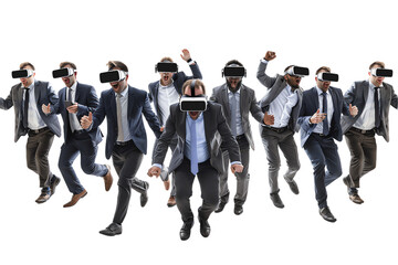 Successful Business Team Standing Together in Office Suit Smiles