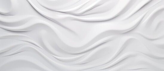 Obraz premium A close up of a white cloth with water waves painted in electric blue and grey, creating an art pattern on the transparent material. Monochrome photography meets visual arts