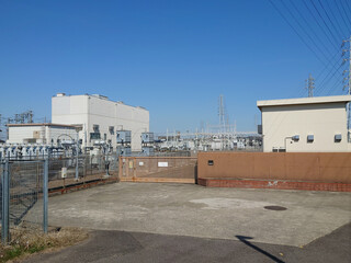 Obraz premium The whole aspect of a substation / ある変電所の外観