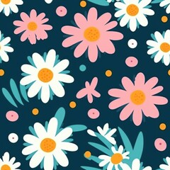 seamless pattern with camomiles
