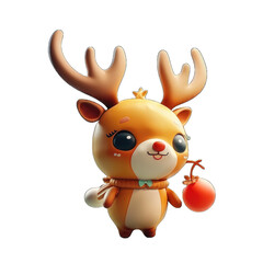 Naklejka premium Moose blind box toy style, solid color background, in the style of c4d