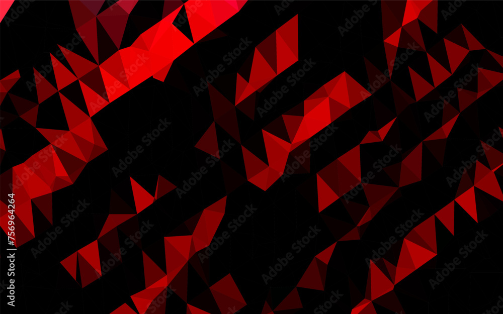 Poster light red vector shining triangular template.
