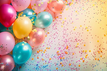 Abstract background of colorful balloons, birthday party concept. 