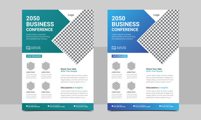 Corporate Business Conference poster and flyer design. Annual business event flyer template or conference a4 cover flyer template.