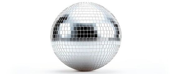 A spherical disco ball in the shape of an egg, creating a symmetrical pattern on a white background. Perfect for entertainment events and macro photography