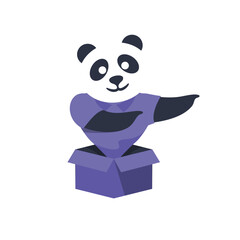 Panda Box Design, vector and illustration