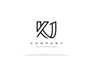 Initial Letter KJ Logo Design
