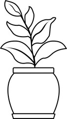 Plant in Potted Outline