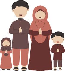 Muslim family greeting