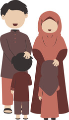 Happy family celebrating Eid 