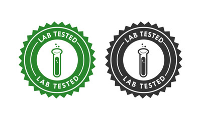 Lab tested design logo template illustration