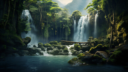 Clean beautiful waterfall