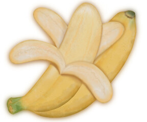 Banana collection isolated,Tropical fruits,hand drawn watercolor paint.