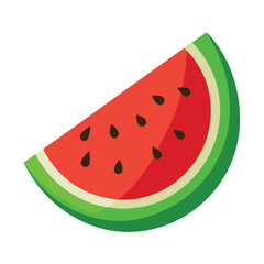 Flat Watermelon Logo & Slices Vector Illustration