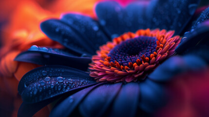 Eine Nahaufnahme einer Blume oder Blüte mit anderem Farb-Spektrum - obrazy, fototapety, plakaty