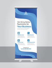 	
Corporate display standee polygonal rollup banner with Vector Template for business and advertisin