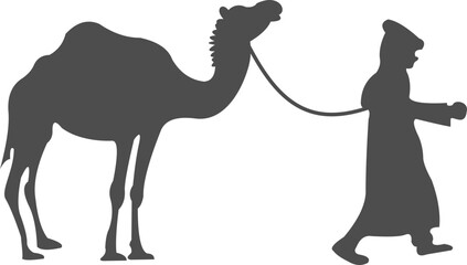 Camel with People Silhouette