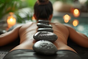 Masseuse massaging human body at spa