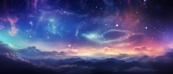 Fototapeta na wymiar Colorful stars and space background panorama universe