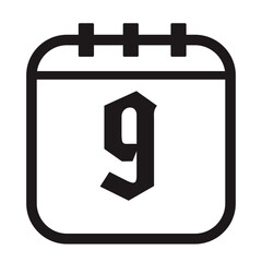 Monoline calendar vector icon set