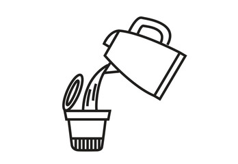 Pouring hot liquid using a Water Boiler. Editable Clip Art.