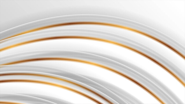 Grey and golden smooth waves abstract elegant background