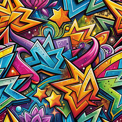 Graffiti seamless texture, pattern. Capture the essence of the streets with our Graffiti Seamless Texture. Vibrant, edgy, and perfect for your creative projects. 