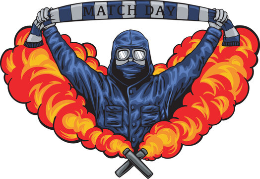 ultras football match day supporter characters hooligan