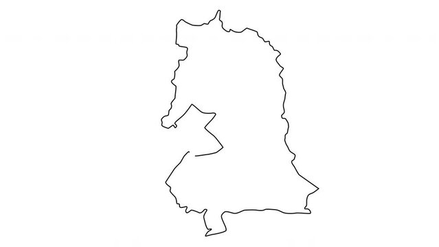 animated sketch of the map of Oujda in Morocco