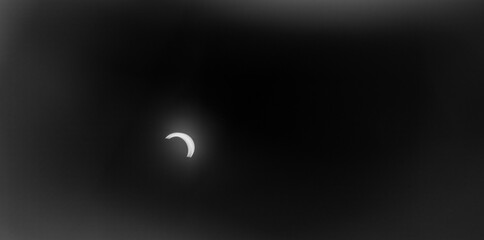 Total Solar Eclipse, sun covered by the moon in the sky
