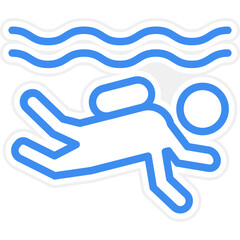 Open Water Diving Icon Style