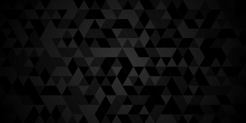Vector geometric seamless technology gray and black transparent triangle background. Abstract digital grid light pattern black Polygon Mosaic triangle Background, business and corporate background. - obrazy, fototapety, plakaty