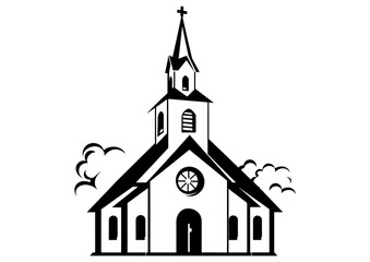 Art Nouveau Church and Capel Graphic Accents, line separators, vector illustration, vintage elements	
