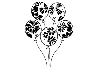 Art Nouveau balloons Graphic Accents, line separators, vector illustration, vintage elements	
