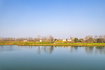 Fototapeta na wymiar Aerial photography of Ezhou Island in Changsha, Hunan