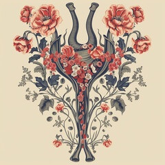 utérus en illustration floral